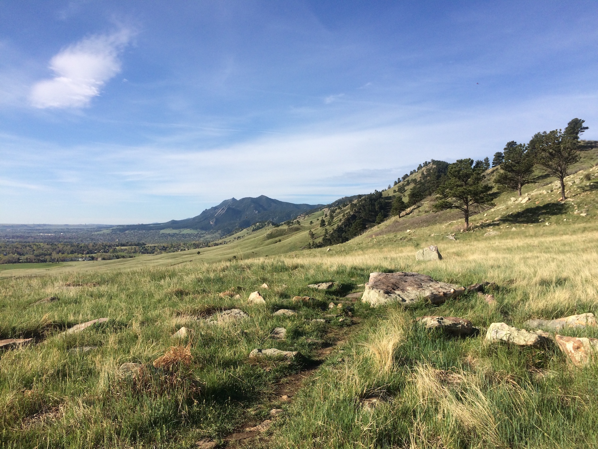 View of the Flatirons from North Boulder